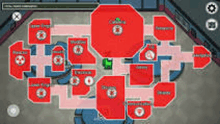 a map of an among us game with a green character in the middle of the map .