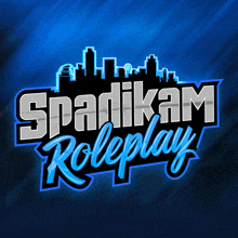 a logo for spadikam roleplay with a city skyline