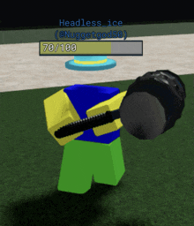 a screenshot of a roblox game with the name headless_ice