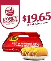 a gold star coney madness 10 pack coney crate for $ 19.65