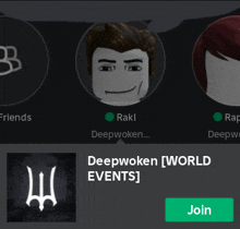 a screenshot of deepwoken world events with a green join button