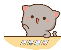 a cartoon cat is playing a game of cards