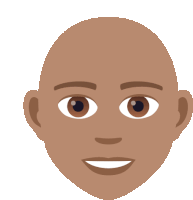 a cartoon drawing of a bald man 's face with a smile on his face