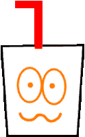 a cartoon drawing of a cup with a straw and a face drawn on it