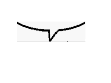 a black and white drawing of a bird 's beak on a white background