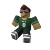 a roblox character is wearing sunglasses and a green shirt with the number 8 on it