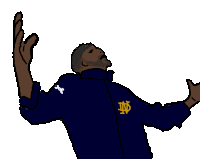 a drawing of a man wearing a blue jacket with the letter nd on it