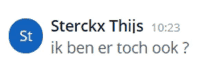 a blue circle with the name sterckx thijs written on it