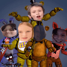 a group of five nights at freddy 's characters with children 's faces