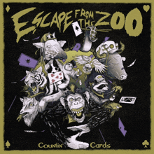 a poster for escape from the zoo shows many animals