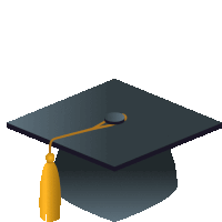 a black graduation cap with a gold tassel on it