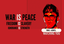 a poster that says war is peace and freedom is slavery