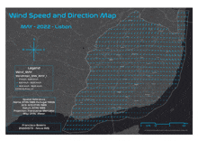 a wind speed and direction map for may - 2022 - lisbon