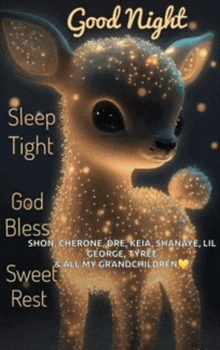 a poster that says good night sleep tight and god bless