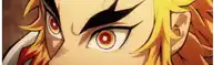 a close up of a person 's eyes with red eyebrows and a yellow hair .