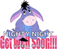 eeyore from winnie the pooh with the words nighty night