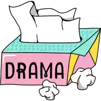 a box of tissues with the word drama on the front