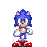 a pixel art drawing of sonic the hedgehog