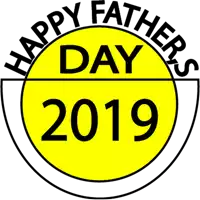 a yellow circle that says happy fathers day 2019