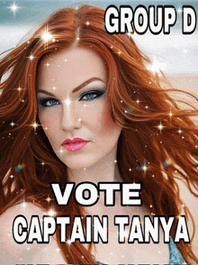 a picture of a woman with the words vote captain tanya on it