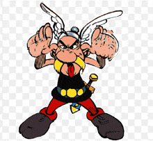 a cartoon character with a sword and wings is on a transparent background