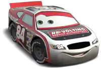 a race car with the number 84 on the side