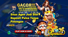 a poster for gacor situs agen judi slot deposit pulsa tanpa potongan joker