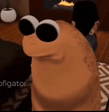 a close up of a cartoon character with the word gator in the lower right corner