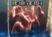 a peanis party sign with a picture of hands