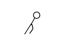 a stick figure with a circle in the middle of it 's head