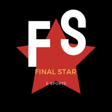 a logo for final star e-sports with a red star in the center