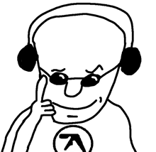 a black and white drawing of a person wearing headphones