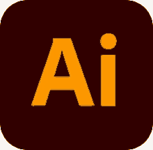 a logo for adobe illustrator shows a yellow letter a on a brown background