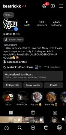 a screenshot of keatrickk 's instagram profile