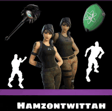 a video game character named hamzontwittah has a green shield