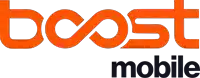 a logo for boost mobile is shown in orange and black