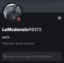 a screenshot of le mcdonalds # 8372 's profile