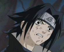 a close up of a cartoon character with a bandana on his head that says ' naruto ' on it