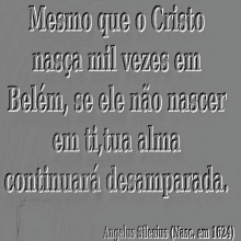 a quote from angelus gilesius is written in portuguese