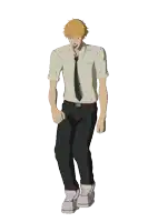 a man in a white shirt and tie is walking