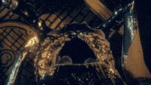 a close up of a monster with a mouth open