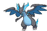 a pixel art drawing of a dragon with wings