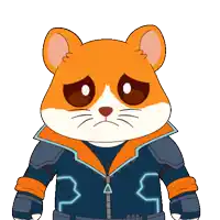 a hamster with a sad look on his face