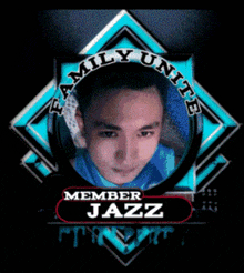 a picture of a man in a family unite member jazz badge