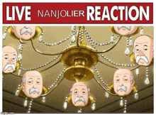 a poster for live nanjolier reaction shows a chandelier