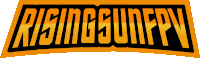 a logo for risinggunfpv is shown on an orange background