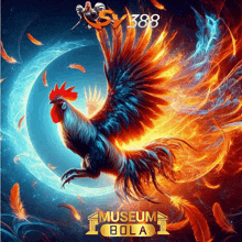 a poster of a rooster with the words museum bola below it