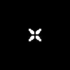 a white cross on a black background