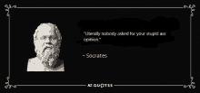 a poster with a quote from socrates that says literally nobody asked for your stupid ass opinion