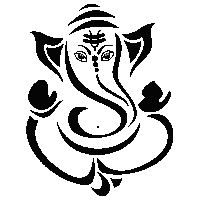 a black and white drawing of a elephant with the letter s on its forehead